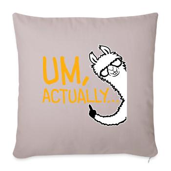 Llama Alpaca To Actually Funny Nerd Smartass - Sofa pillowcase 17,3'' x 17,3'' (45 x 45 cm) - light taupe - Front