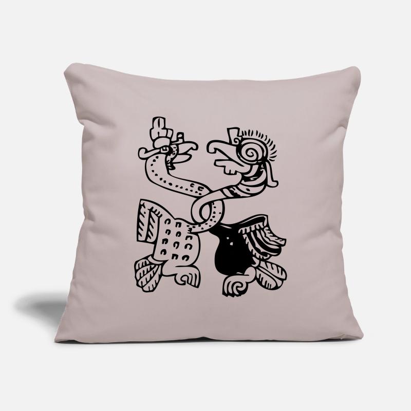 Symboles des oiseaux mayas - Script maya - Glyphes mayas Housse de coussin décorative 45 x 45 cm