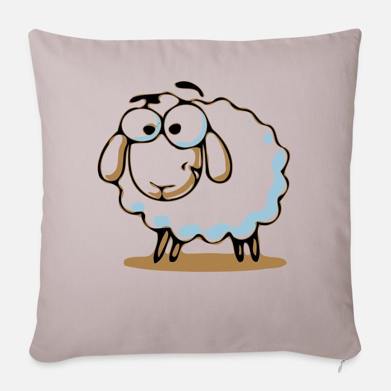 Schaf - Sofakissenbezug 45 x 45 cm - helles Taupe