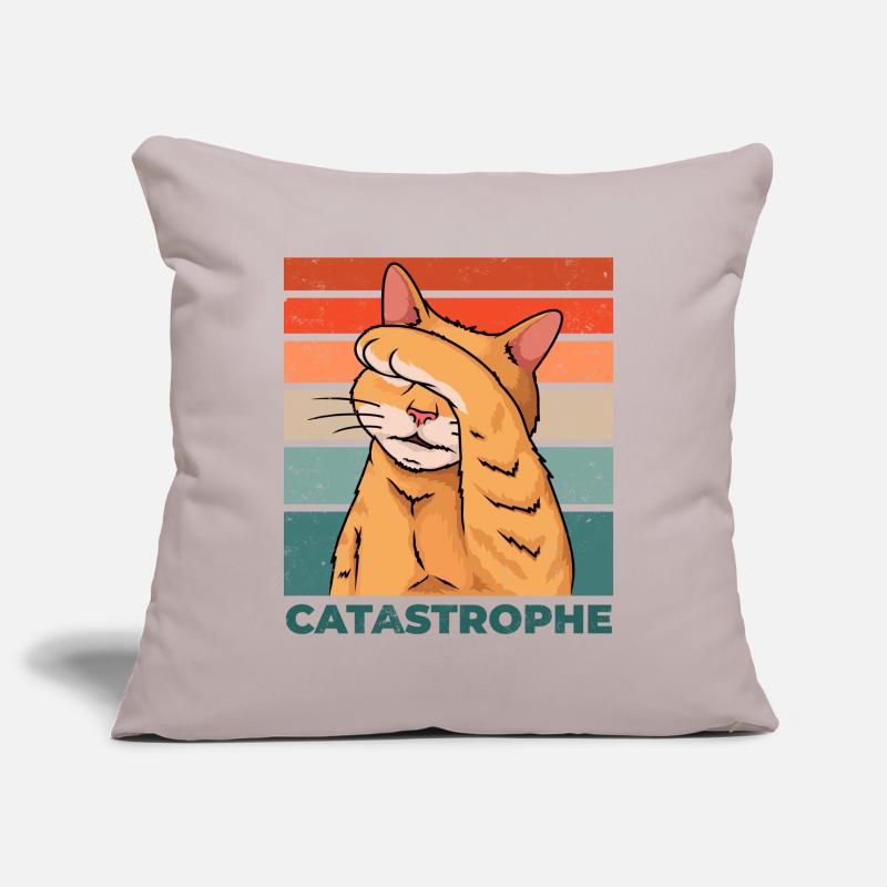 Catastrophe de chat Catastrophe Dicton drôle Housse de coussin décorative 45 x 45 cm