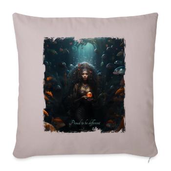 Dans l'antre de la sirène - Housse de coussin décorative 45 x 45 cm - taupe clair - Devant