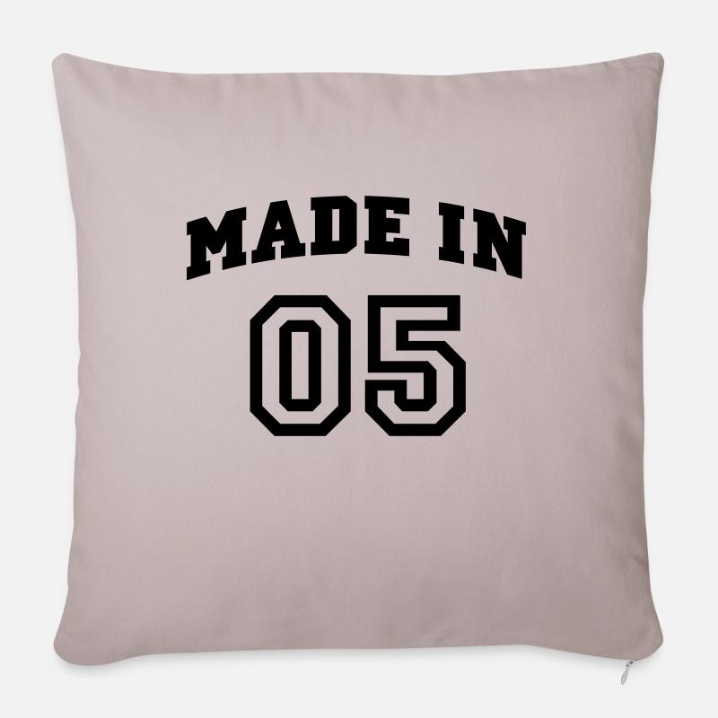 mp_madein05a - Sofa pillowcase 17,3'' x 17,3'' (45 x 45 cm) - light taupe