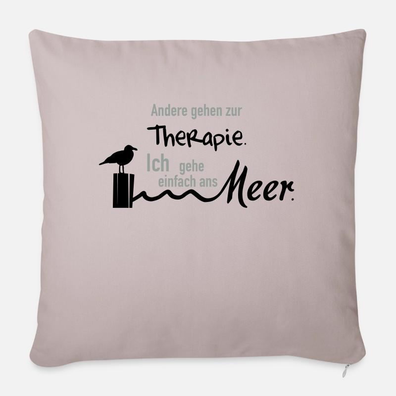 Therapie am Meer - Sofakissenbezug 45 x 45 cm - helles Taupe