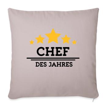 chef des Jahres - Sofakissenbezug 45 x 45 cm - helles Taupe - Vorne