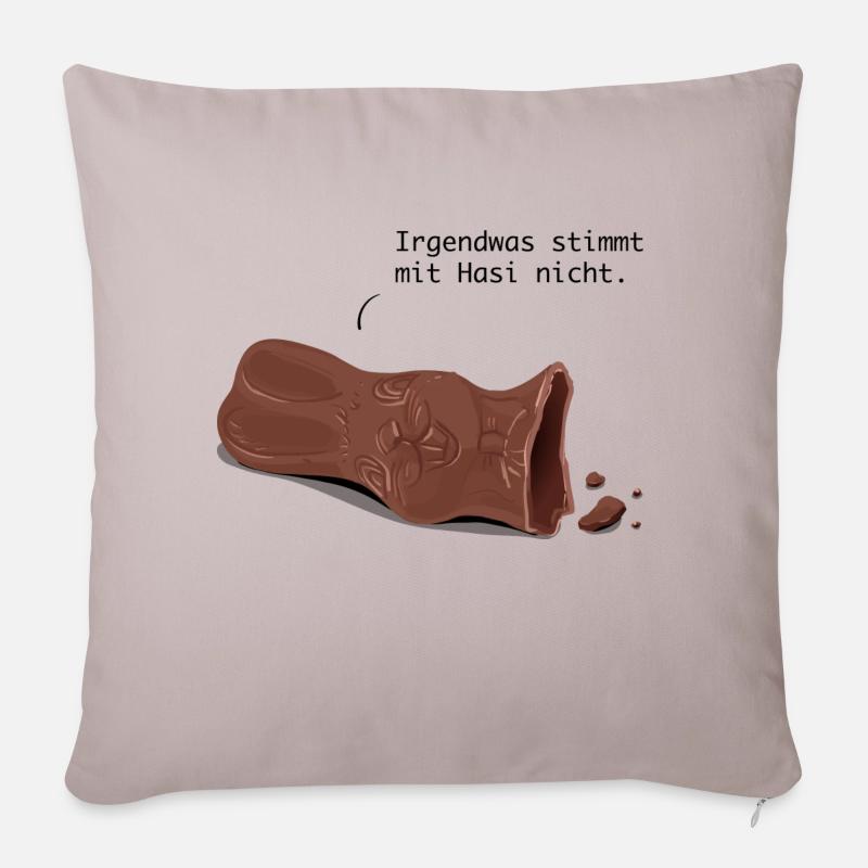 Schokoladenhase - Sofakissenbezug 45 x 45 cm - helles Taupe