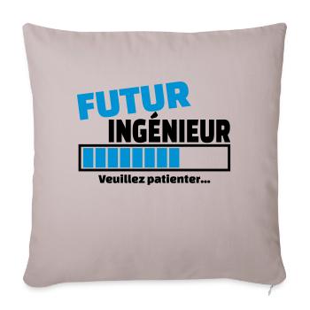 futur ingénieur - Housse de coussin décorative 45 x 45 cm - taupe clair - Devant