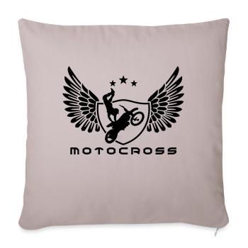 moto-cross - Housse de coussin décorative 45 x 45 cm - taupe clair - Devant