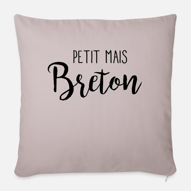 Petit breton - Housse de coussin décorative 45 x 45 cm - taupe clair