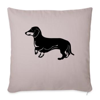 dachshund dog - Sofa pillowcase 17,3'' x 17,3'' (45 x 45 cm) - light taupe - Front