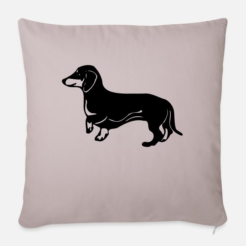 teckel - Housse de coussin décorative 45 x 45 cm - taupe clair
