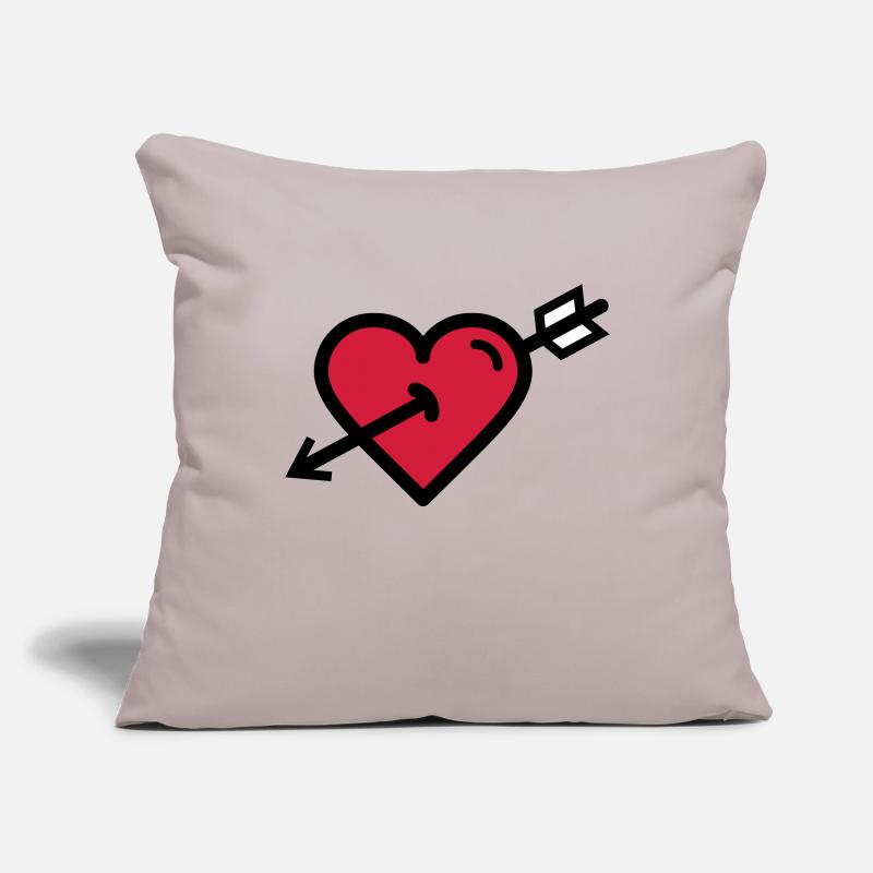 Le coeur dans la flèche de Cupidon est la Saint-Valentin Housse de coussin décorative 45 x 45 cm