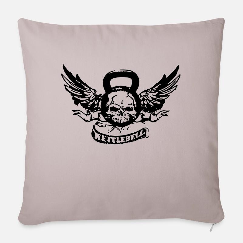 kettlebellskull - Sofakissenbezug 45 x 45 cm - helles Taupe