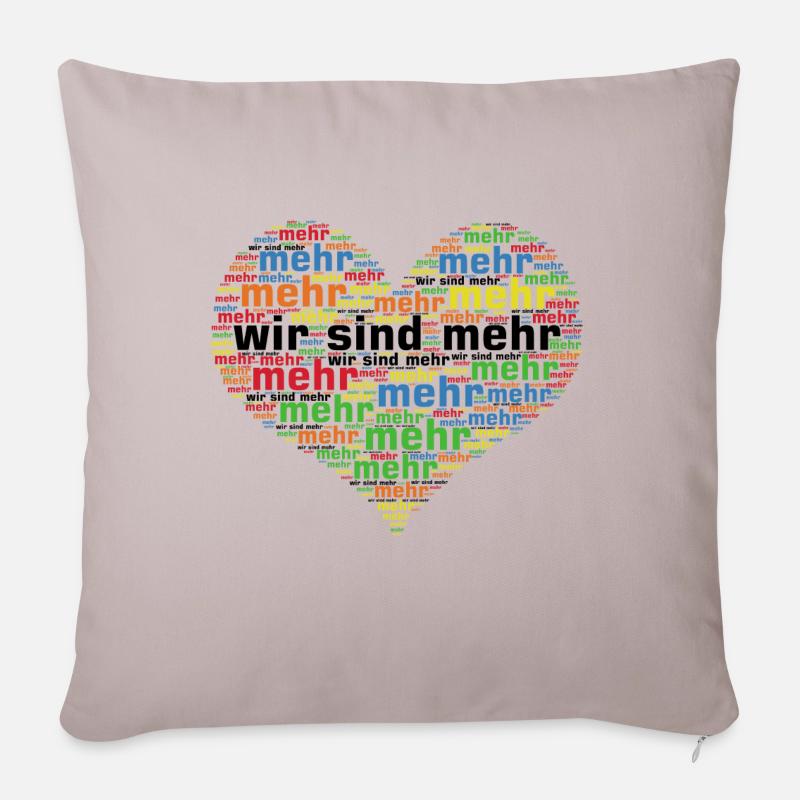 wirsindmehr bunt - Sofakissenbezug 45 x 45 cm - helles Taupe