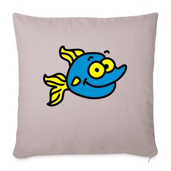 funny fish - Sofa pillowcase 17,3'' x 17,3'' (45 x 45 cm) - light taupe - Front