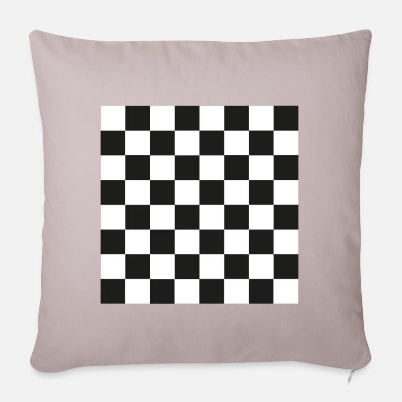 Schachbrett - Sofakissenbezug 45 x 45 cm - helles Taupe