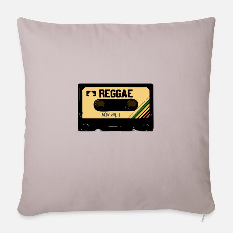 reggae kasette - Sofakissenbezug 45 x 45 cm - helles Taupe