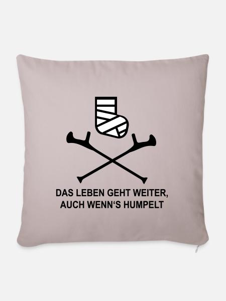 Gipsbein - Sofakissenbezug 45 x 45 cm - helles Taupe