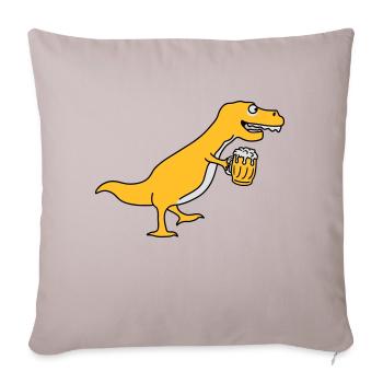 Funny Drunken T-Rex Dino - Housse de coussin décorative 45 x 45 cm - taupe clair - Devant