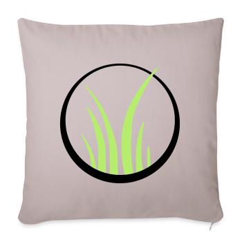 grass herbe pelouse logo - Housse de coussin décorative 45 x 45 cm - taupe clair - Devant