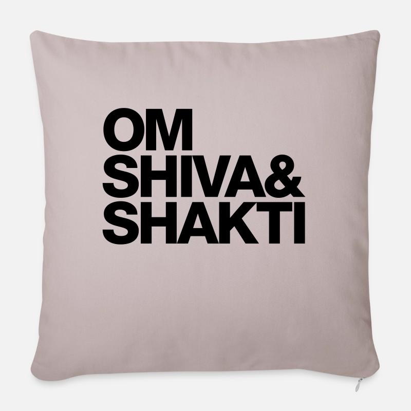 OM SHIVA & SHAKTI - Sofakissenbezug 45 x 45 cm - helles Taupe