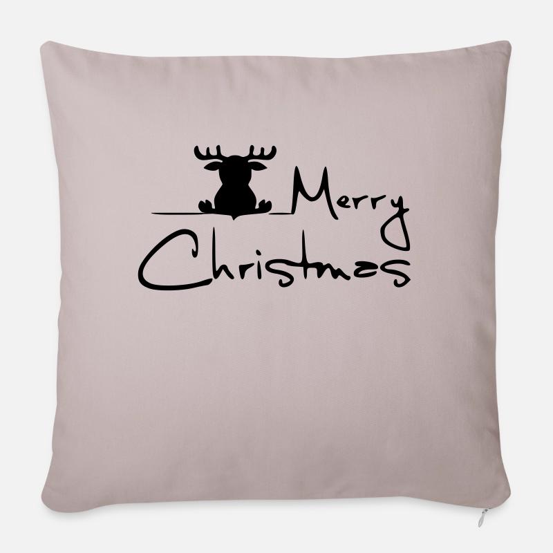 Weihnachten - Sofakissenbezug 45 x 45 cm - helles Taupe
