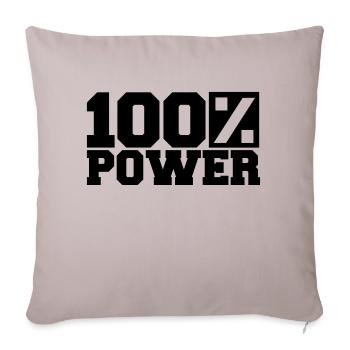 Logo 100 % de puissance - Housse de coussin décorative 45 x 45 cm - taupe clair - Devant