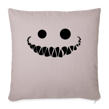 Monstre : Sourire qui fait peur - Housse de coussin décorative 45 x 45 cm - taupe clair - Devant