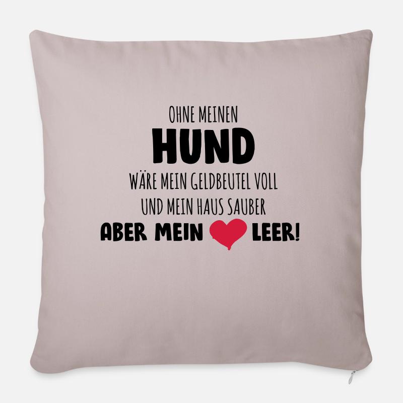 Leeres Herz ohne Hund - Sofakissenbezug 45 x 45 cm - helles Taupe