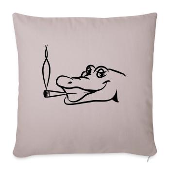 Crocodile funny naughty joint kiffen head - Sofa pillowcase 17,3'' x 17,3'' (45 x 45 cm) - light taupe - Front