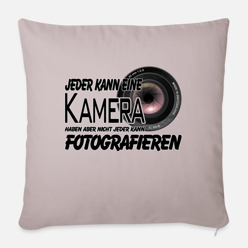 fotografieren KAMERA - Sofakissenbezug 45 x 45 cm - helles Taupe