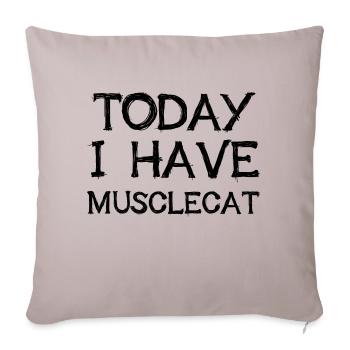 Today I Have Musclecat Lustiges Denglisch Geschenk - Sofakissenbezug 45 x 45 cm - helles Taupe - Vorne