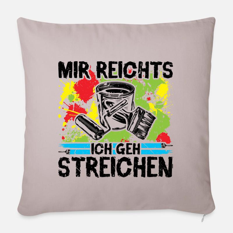 Maler Lackierer Beruf Malerpinsel Malerrolle - Sofakissenbezug 45 x 45 cm - helles Taupe