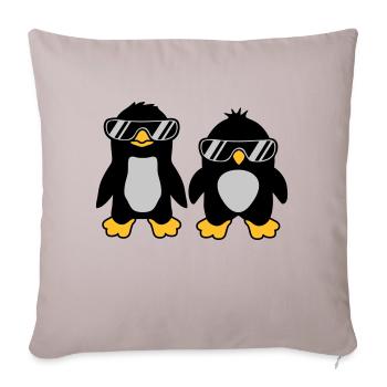 2 Lunettes de soleil Penguin Friends - Housse de coussin décorative 45 x 45 cm - taupe clair - Devant