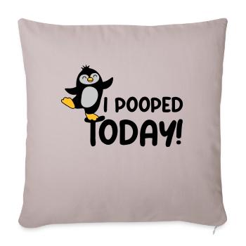 I pooped today Penguin - Sofa pillowcase 17,3'' x 17,3'' (45 x 45 cm) - light taupe - Front