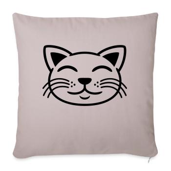 Katze Gesicht glücklich Haustier - Sofakissenbezug 45 x 45 cm - helles Taupe - Vorne