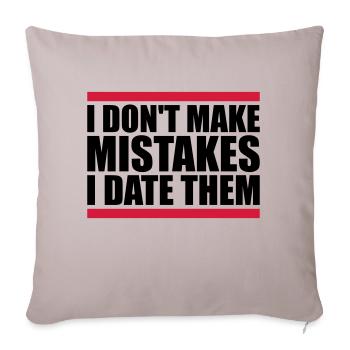 Date Mistakes Zitat Logo - Sofakissenbezug 45 x 45 cm - helles Taupe - Vorne