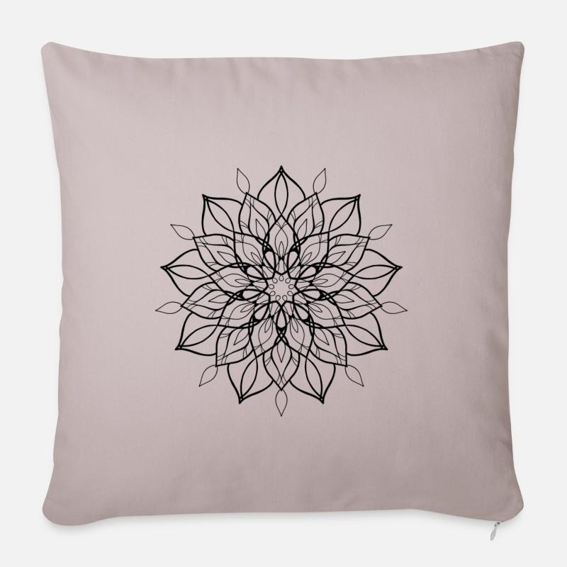 Mandala - Sofakissenbezug 45 x 45 cm - helles Taupe