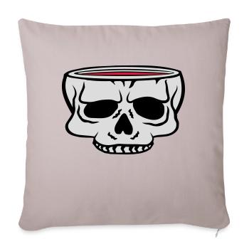 Cartoon Skull Cup Horreur - Housse de coussin décorative 45 x 45 cm - taupe clair - Devant