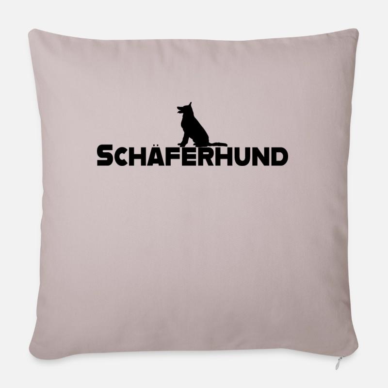Schäferhund - Sofakissenbezug 45 x 45 cm - helles Taupe