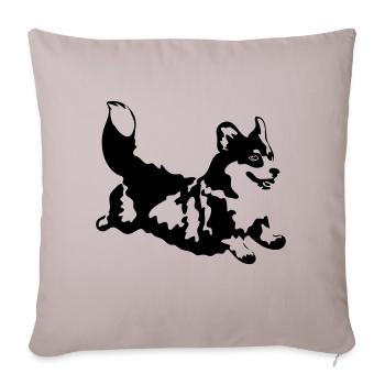 Corgi - Sofakissenbezug 45 x 45 cm - helles Taupe - Vorne