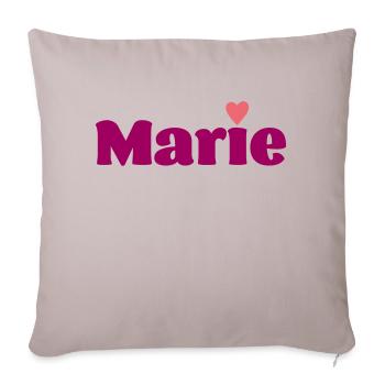 Marie avec cadeau de cœur - Housse de coussin décorative 45 x 45 cm - taupe clair - Devant