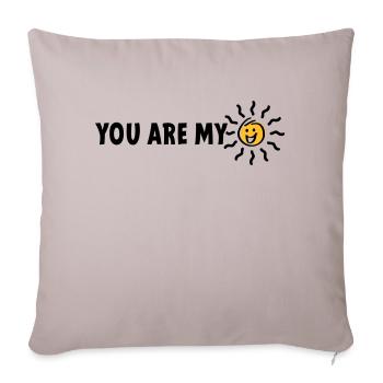 Slogan tu es mon rayon de soleil - Housse de coussin décorative 45 x 45 cm - taupe clair - Devant