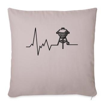 Heartbeat BBQ Grill Grilling - Sofa pillowcase 17,3'' x 17,3'' (45 x 45 cm) - light taupe - Front