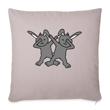 2 Hasen Dabbing Dab Dance Pose Tanzen Party Feiern - Sofakissenbezug 45 x 45 cm - helles Taupe - Vorne