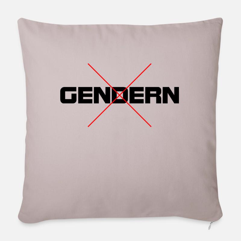 Gegen das Gendern - Sofakissenbezug 45 x 45 cm - helles Taupe