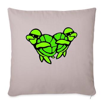 2 Tortues d’eau Dabbing Dab Dance Lunettes de soleil - Housse de coussin décorative 45 x 45 cm - taupe clair - Devant