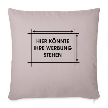 Hier könnte Ihre Werbung stehen - Sofakissenbezug 45 x 45 cm - helles Taupe - Vorne