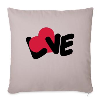 Texte d’amour Logo de la Saint-Valentin Déclaration d’amour du cœur - Housse de coussin décorative 45 x 45 cm - taupe clair - Devant