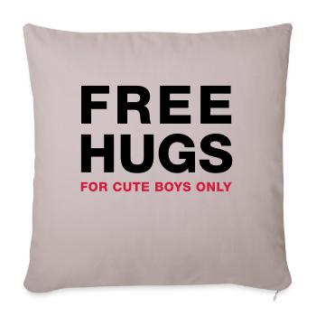 freehugsboys - Sofa pillowcase 17,3'' x 17,3'' (45 x 45 cm) - light taupe - Front