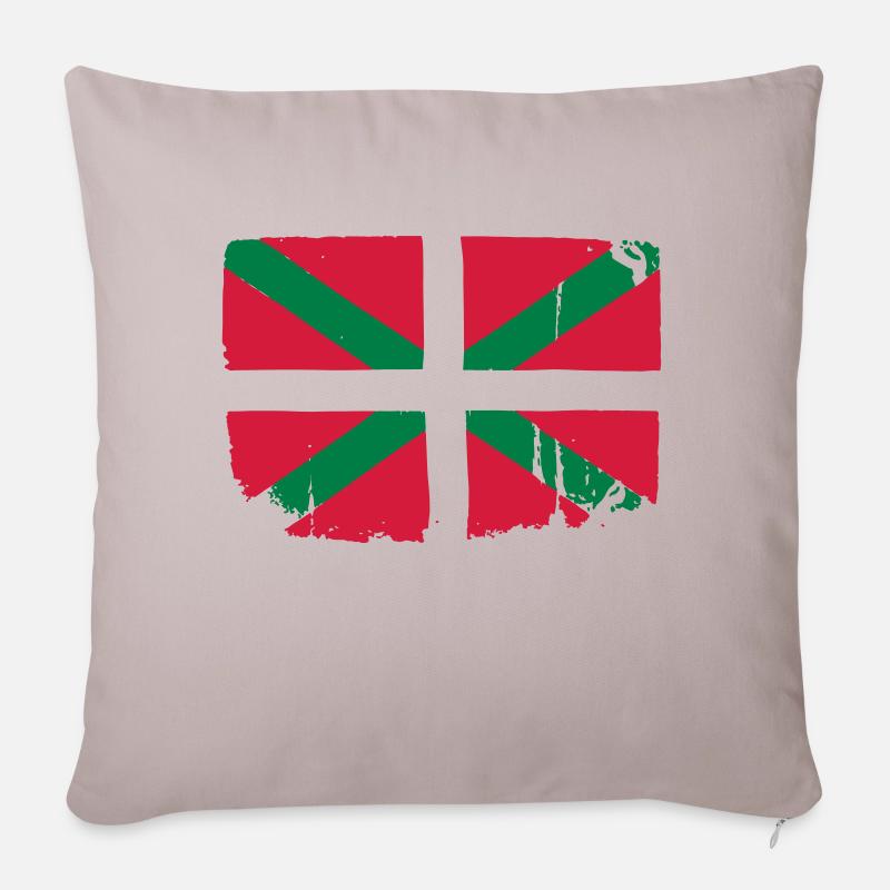 Drapeau Basque - Housse de coussin décorative 45 x 45 cm - taupe clair